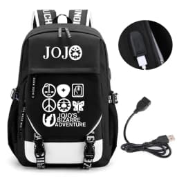Anime JOJO Jonathan Joes Killer Golden Experience Backpack School BookBags Mochila Travel USB Port Bag Laptop Boy Girls Backpack
