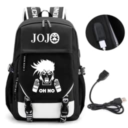 Anime JOJO Jonathan Joes Killer Golden Experience Backpack School BookBags Mochila Travel USB Port Bag Laptop Boy Girls Backpack