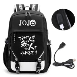 Anime JOJO Jonathan Joes Killer Golden Experience Backpack School BookBags Mochila Travel USB Port Bag Laptop Boy Girls Backpack
