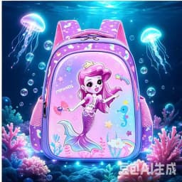 Kids Backpack Purple Girl Elementary Primary School Backpacks Kindergarten Bookbags 3D Mermaid Cute Children Shoulder School Bag