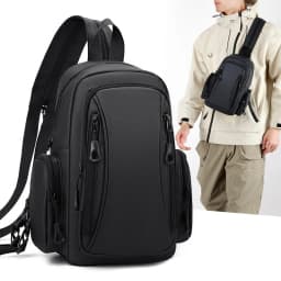 Multi Functional Men's Chest Bag Oxford Mini Backpack for Daily Commuting Outdoor Sports Travel