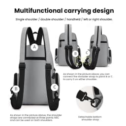 Multi Functional Men's Chest Bag Oxford Mini Backpack for Daily Commuting Outdoor Sports Travel