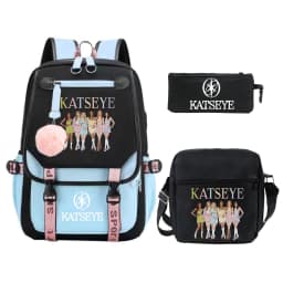 3pcs Kpop KATSEYE Backpack Shoulder Bag Pencil Bag Set Large Capacity Schoolbag for Student Girl Teenager Fashion Travel Bagpack