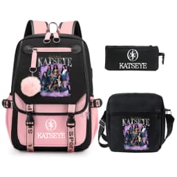 3pcs Kpop KATSEYE Backpack Shoulder Bag Pencil Bag Set Large Capacity Schoolbag for Student Girl Teenager Fashion Travel Bagpack