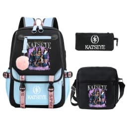 3pcs Kpop KATSEYE Backpack Shoulder Bag Pencil Bag Set Large Capacity Schoolbag for Student Girl Teenager Fashion Travel Bagpack