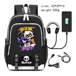 New Murder Drones Backpack for Student Boys Fashion Trend Backpack USB Laptop Bagpack Cartoon Black Girl School Bag for Teenager