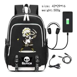 New Murder Drones Backpack for Student Boys Fashion Trend Backpack USB Laptop Bagpack Cartoon Black Girl School Bag for Teenager