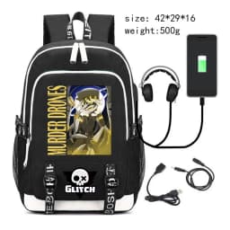 New Murder Drones Backpack for Student Boys Fashion Trend Backpack USB Laptop Bagpack Cartoon Black Girl School Bag for Teenager