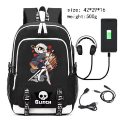 New Murder Drones Backpack for Student Boys Fashion Trend Backpack USB Laptop Bagpack Cartoon Black Girl School Bag for Teenager