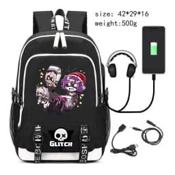 New Murder Drones Backpack for Student Boys Fashion Trend Backpack USB Laptop Bagpack Cartoon Black Girl School Bag for Teenager