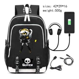 New Murder Drones Backpack for Student Boys Fashion Trend Backpack USB Laptop Bagpack Cartoon Black Girl School Bag for Teenager