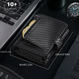 Slim RFID Blocking Men's Wallet with Pop up Card Holder Automatic Credit Card Case