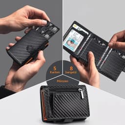 Slim RFID Blocking Men's Wallet with Pop up Card Holder Automatic Credit Card Case