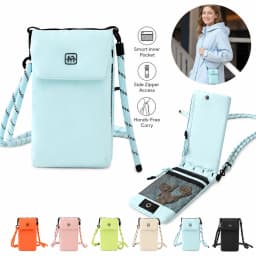 Crossbody Phone Bag Nylon Vertical Shoulder Pouch with Zipper Pocket Passport Wallet Travel Daily Storage Purse for Small Items