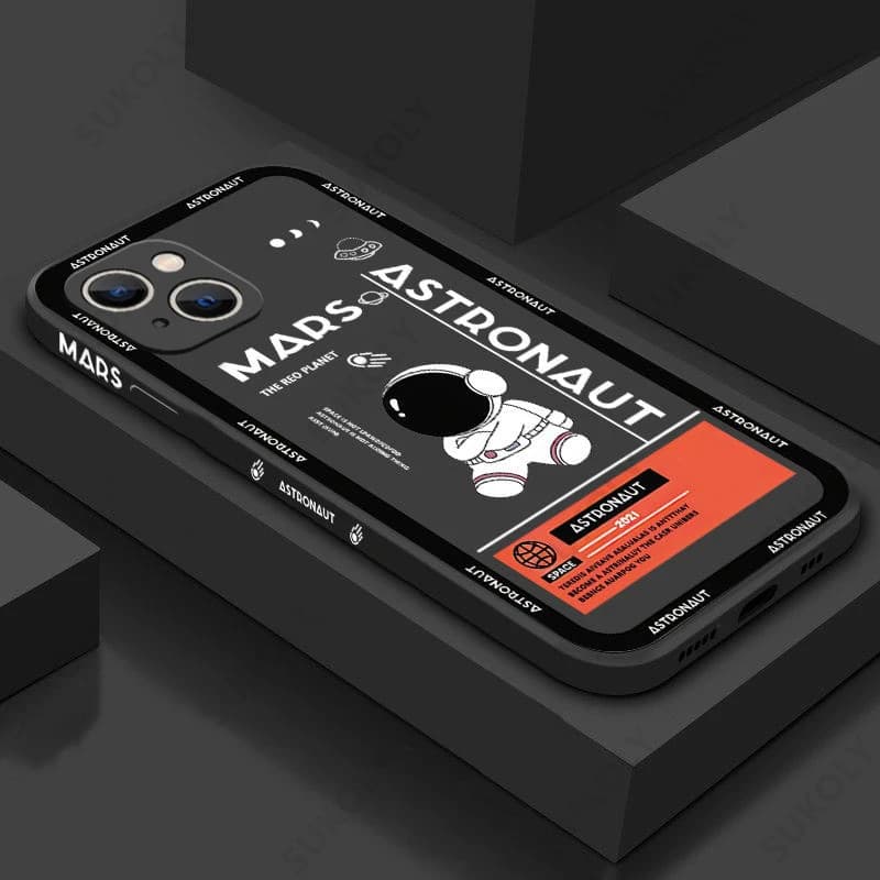 Mars Astronaut Printed Case For iPhone 17e 18 17 16 15 Pro Max 14 13 Pro Max 16e ShockProof Silicone Soft TPU Phone Cover Funda
