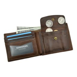 Cow Leather Men Wallets with Coin Pocket Vintage Male Purse Function Brown Genuine Leather Men Wallet with Card Holders