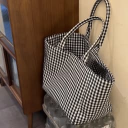 Women's Tote Bags Korean Plaid Harajuku Fashionable Simple Versatile Shoulder Bags Large Capacity Portable Handbags For Girl