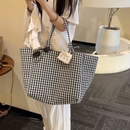Women's Tote Bags Korean Plaid Harajuku Fashionable Simple Versatile Shoulder Bags Large Capacity Portable Handbags For Girl