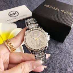 Michael Kors New Fashionable and Elegant Women's Watch Wallet MK Light Luxury Pink Plate Large Letter Watch Bag Exquisite Gift