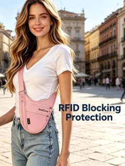 SooGree RFID Blocking Anti-theft Underarm Travel Pouch Hidden Security Shoulder Bag Passport Card Phone Holder Wallet Men Women