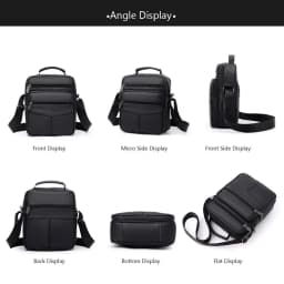 Natural Leather Men's Leather Handbag Small Size Tablet Compartment Genuine Leather Shoulder Bag Shoulder Strap Messenger Style