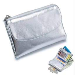 Coin Purse Genuine Cow Leather Short Wallet Trifold for Small Women's Purses Clutch Cowhide Card Holder Travel Card Wallets