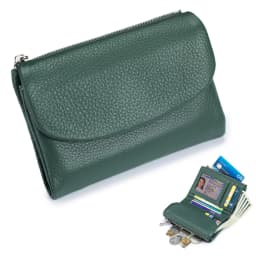Coin Purse Genuine Cow Leather Short Wallet Trifold for Small Women's Purses Clutch Cowhide Card Holder Travel Card Wallets