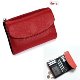 Coin Purse Genuine Cow Leather Short Wallet Trifold for Small Women's Purses Clutch Cowhide Card Holder Travel Card Wallets