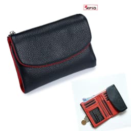 Coin Purse Genuine Cow Leather Short Wallet Trifold for Small Women's Purses Clutch Cowhide Card Holder Travel Card Wallets
