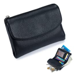 Coin Purse Genuine Cow Leather Short Wallet Trifold for Small Women's Purses Clutch Cowhide Card Holder Travel Card Wallets