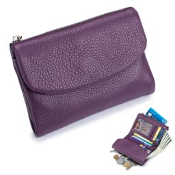 Coin Purse Genuine Cow Leather Short Wallet Trifold for Small Women's Purses Clutch Cowhide Card Holder Travel Card Wallets