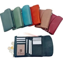 Coin Purse Genuine Cow Leather Short Wallet Trifold for Small Women's Purses Clutch Cowhide Card Holder Travel Card Wallets