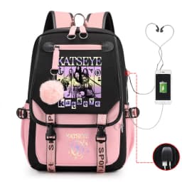Hot Kpop Katseye Printed Personality Harajuku Backpack Girl School Bag Laptop Bag Women Men Travel Bag Daily Backpack