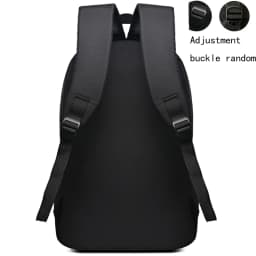 Daily Minimalist Black Oxford Laptop Backpack Breathable Back Panel, Simple Large Rucksack For Campus Casual Street Matching