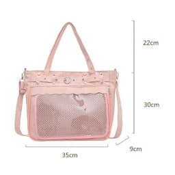 Cool Transparent Ita Bag Original Design Large Capacity Y2K Tote Bag Pure Color Internal Compartment Shoulder Bag Casual Wear
