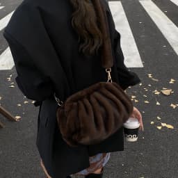 New Comfortable Versatile Texture Top Clutch Bag Women Winter Fluffy Cloud Crossbody Bag Retro Furry Commuting Storage Bag