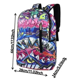 A Hip-Hop Street-Style Backpack with Spray-Painted Ground Motifs for Men, a New Trendy Lightweight Printed Backpack with a Checkered Pattern, Also a Fashionable Outdoor Commuter Bag, Large-Capacity Travel Bag, Multifunctional Storage Backpack, with Adjustable Shoulder Straps, Suitable for Teenagers, for Back-To-School, the Best Valentine's Day Gift, a Gift for Friends or to Give Away, a Gift for Men, an Interesting Gift
