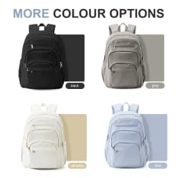Casual Nylon Backpack, Backpack for Women, Multi-Pocket Design in Light Blue Durable for School, High School and College Bookbag
