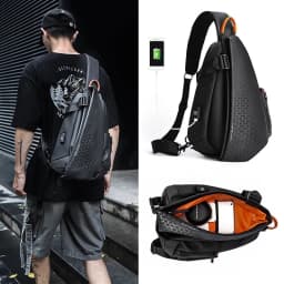 Fashion Business Men's Crossbody Bags Motorcycle Waterproof Nylon Chest Packs Casual Travel Large Capacity Shoulder Bag Male