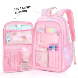 Refrigerator Door Pink Princess Schoolbag Students Female Super Lightweight Large Capacity Anti-splashing Water Large Capacity