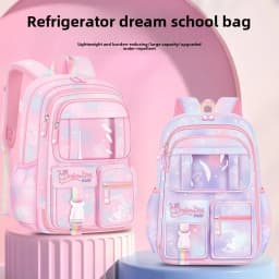 Refrigerator Door Pink Princess Schoolbag Students Female Super Lightweight Large Capacity Anti-splashing Water Large Capacity