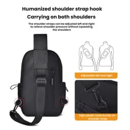 Men's Multifunctional Chest Bag with Adjustable Shoulder Straps Business Shoulder Bag Suitable for Sports Business Travel Commut