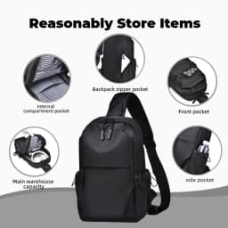 Men's Multifunctional Chest Bag with Adjustable Shoulder Straps Business Shoulder Bag Suitable for Sports Business Travel Commut