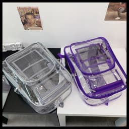 PVC Clear Backpack Large Capacity Waterproof Students Bookbag with Multi-pockets See Through Transparent Backpack School