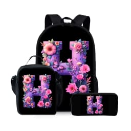 New English Alphabet Pattern Three Piece Set Backpacks for Boy and Girls Best Gifts 2D Flat Cartoon School Backpack for Children