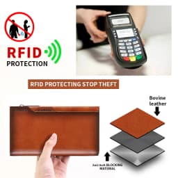 New Men's Genuine Leather Wallet Long Cowhide Handbag Travel Lightweight Minimalist Large Capacity Anti-Theft Gradient Yellow Br
