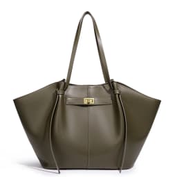 Women Large Capacity Wing Tote Bag Soft PU Leather Shoulder Bag Vintage Gold Turn Lock Shopper Bag Casual Commuter Handbag Work