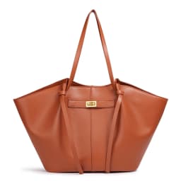 Women Large Capacity Wing Tote Bag Soft PU Leather Shoulder Bag Vintage Gold Turn Lock Shopper Bag Casual Commuter Handbag Work