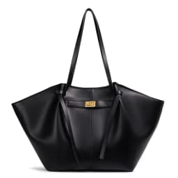 Women Large Capacity Wing Tote Bag Soft PU Leather Shoulder Bag Vintage Gold Turn Lock Shopper Bag Casual Commuter Handbag Work