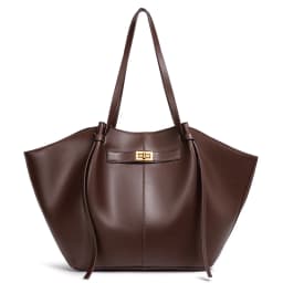 Women Large Capacity Wing Tote Bag Soft PU Leather Shoulder Bag Vintage Gold Turn Lock Shopper Bag Casual Commuter Handbag Work